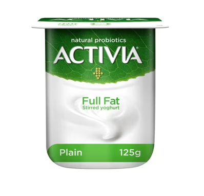 Activia Full Fat Pure Stirred Yoghurt, 125g