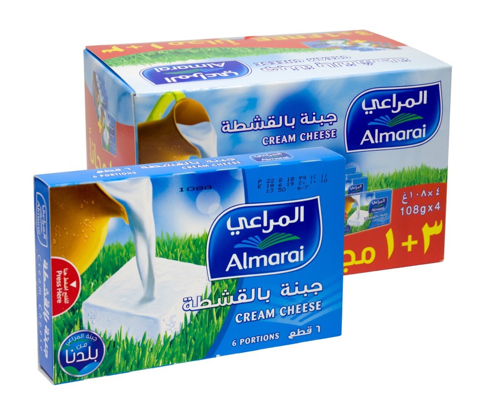 المراعي - جبنة بالقشطة (3 +1 مجانا) 108 جرام
