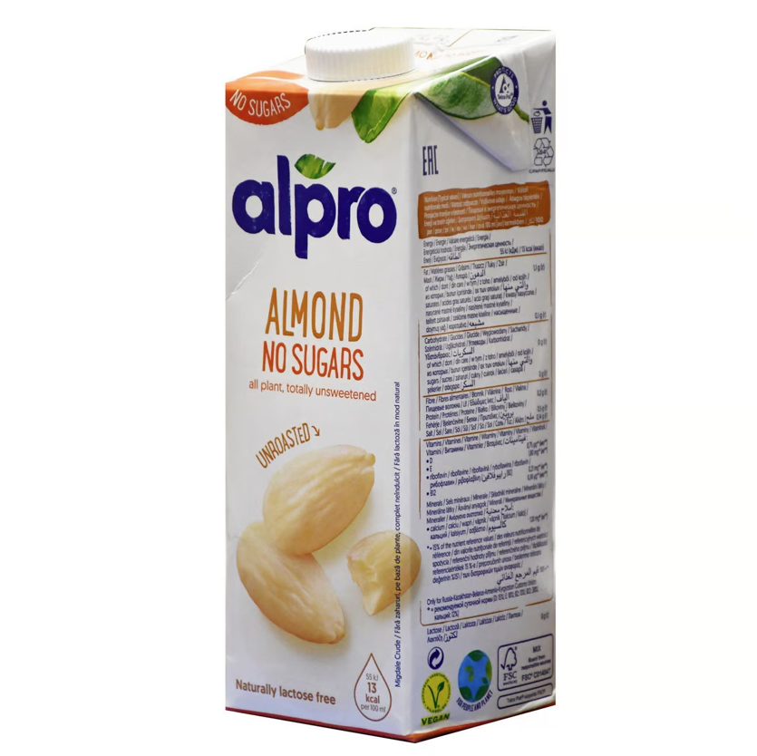 Alpro Unroasted Almond Unsweetened Drink, 1L