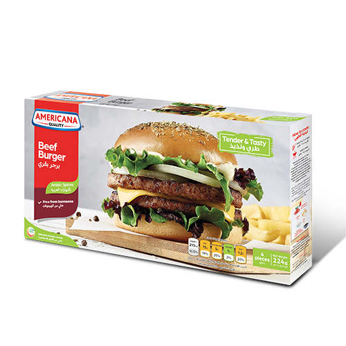 Americana Beef Burger Arabic Spices 4Pcs 224 Gm