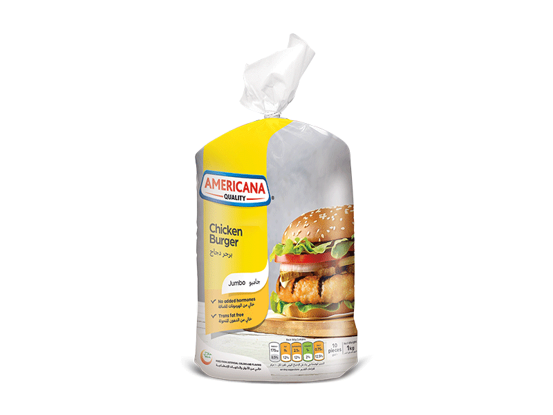 Americana Chicken Burger Jumbo Breaded 1Kg