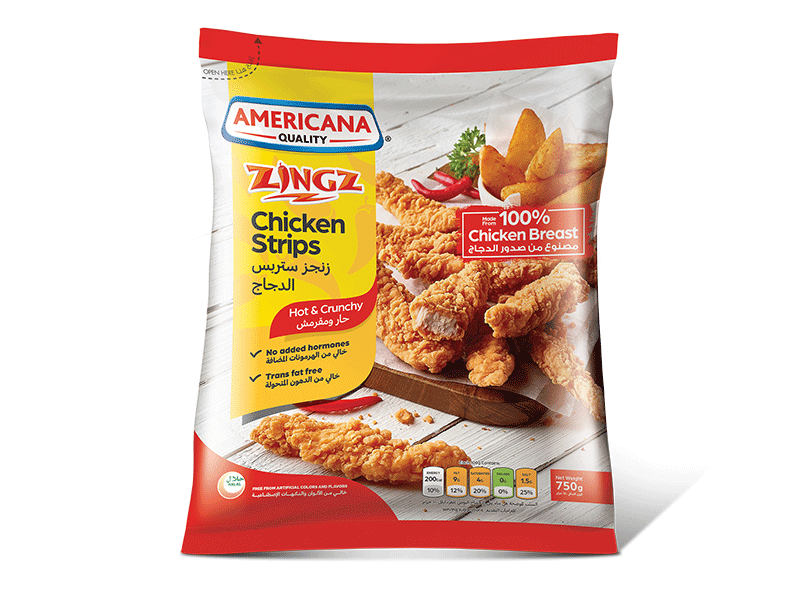 Americana Spicy Breaded Chicken Strips 750G