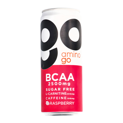 Amino Go. A Healthy Food Supplement Rich In Amino Acids. Bcaa Drink Raspberry. Sugar Free. 330 Ml. Carbonated  