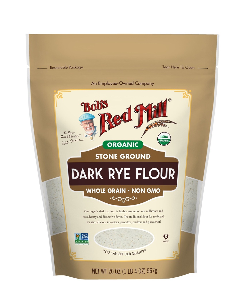 Brm Organic Dark Rye Flour 20 Oz - 567 G