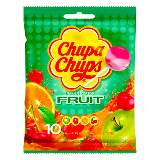 Chupa Chups Assorted Fruit Flavour Lollipops 120G 10Pcs