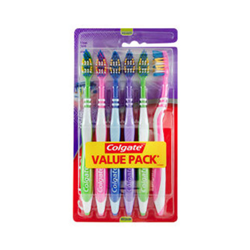 Colgate ZigZag with Tongue Cleaner Medium Toothbrush 6 Pcs