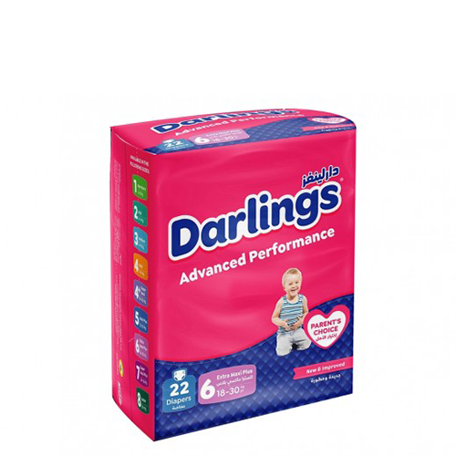 حفاظات اطفال دارلينغز أداء متطور اكسترا ماكسي بلاص عائلي 18-30 رقم 6