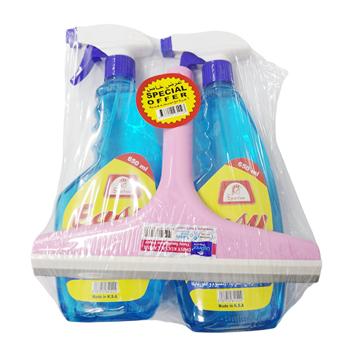 Easy Glass Cleaner 650 Ml * 2 Pieces + Free Wiper