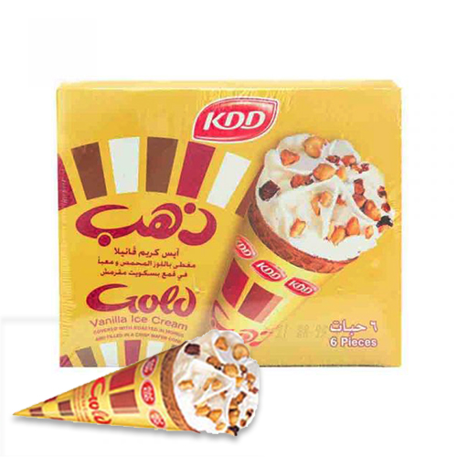 Kdd Ice Cream Gold Cones 124ml x 6pcs