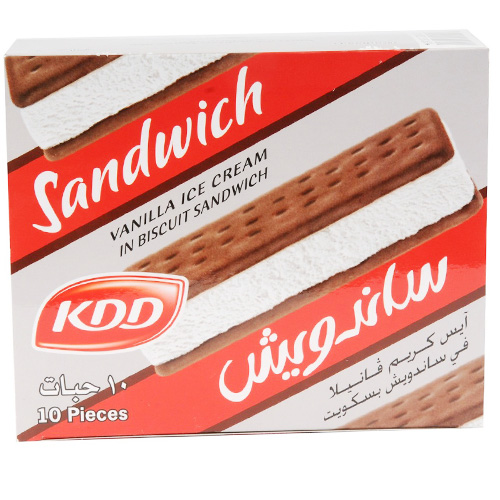 Kdd Ice Cream Sandwich Vanilla 77ml x 10pcs