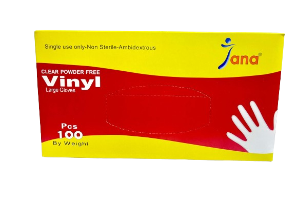 Jana Large Vinyl Gloves Powder Free 100 Pcs