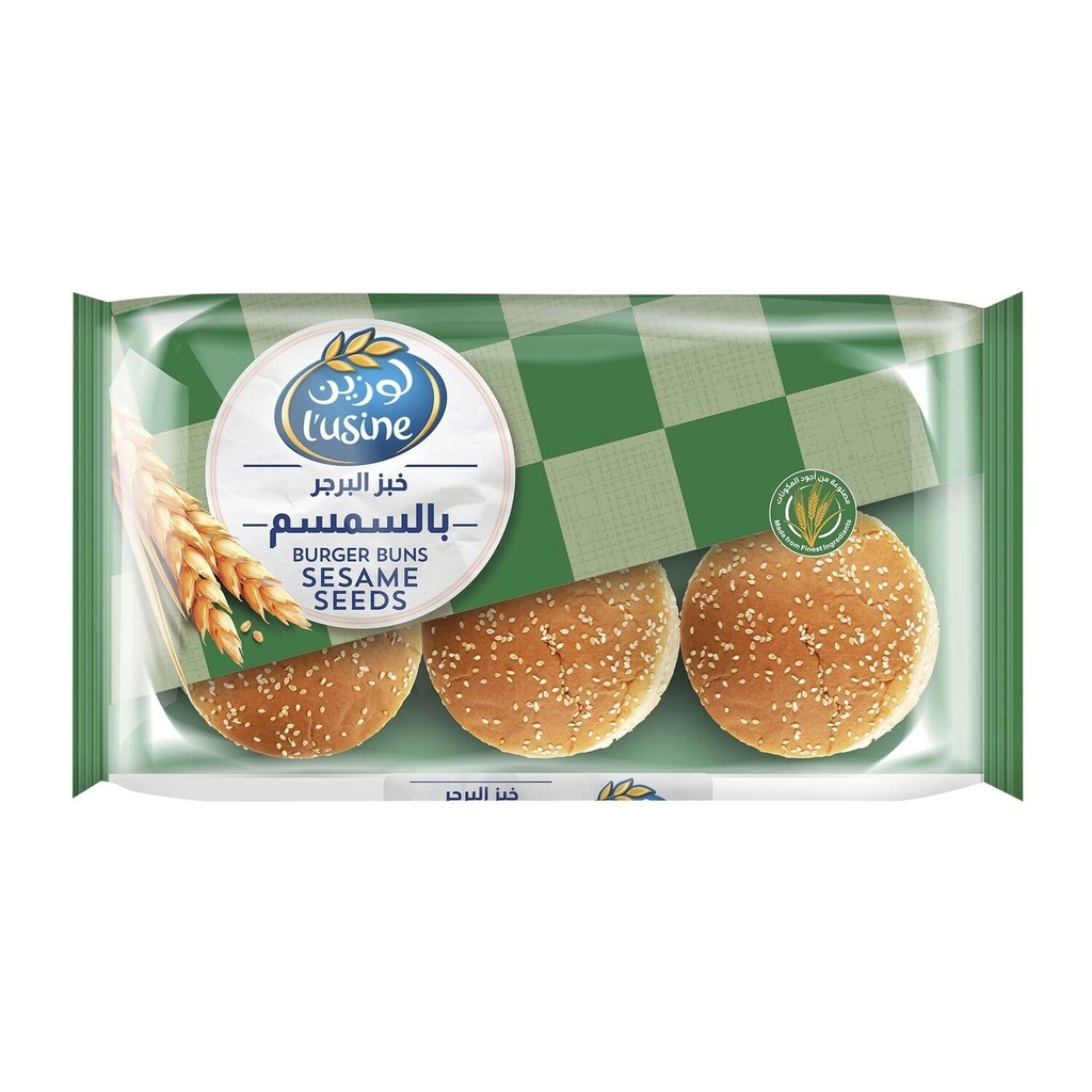 L'Usine Sesame Seed Burger Bun 6Pcs 400 Gr