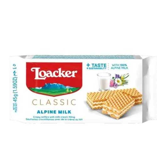 Loacker Crispy Milk Wafer, 45g