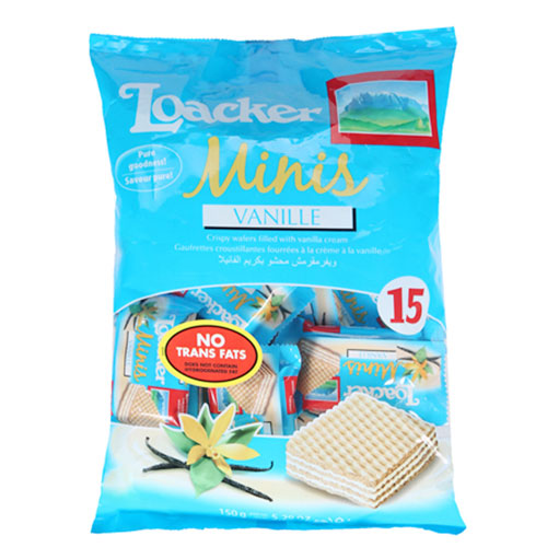 Loacker Minis Vanilla Wafer 150Gm