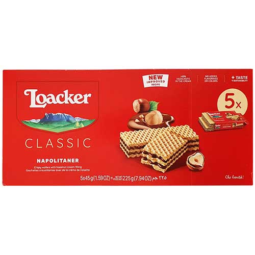 Loacker Napolitaner Wafers 5 X 45G