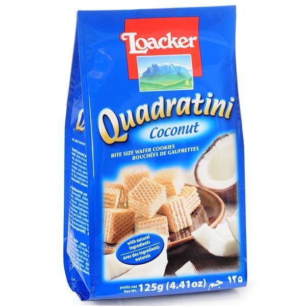 Loacker Quadratini Coconut Wafer, 125g