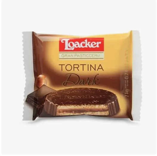 Loacker Tortina Dark Choclate With Hazelnut Filling 21G