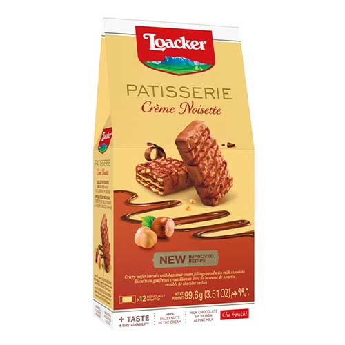 Loacker Creme Noisette Wafer Chocolate, 99.6g