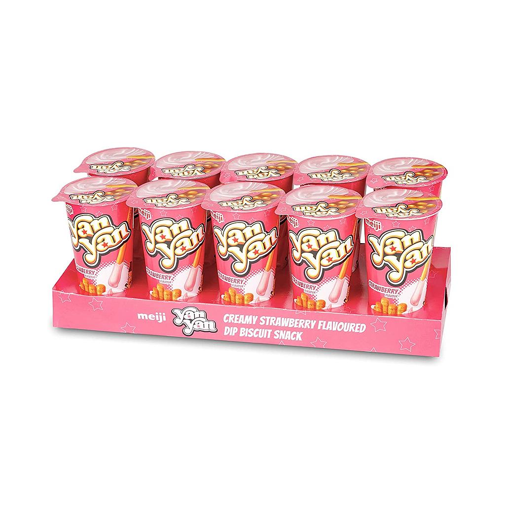 Yan Yan Biscuits Sticks with Strawberry Dip 50 g