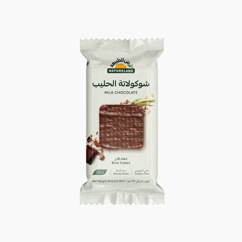 Natureland Organic Rice Cakes Milk Chocolate 90 Gm