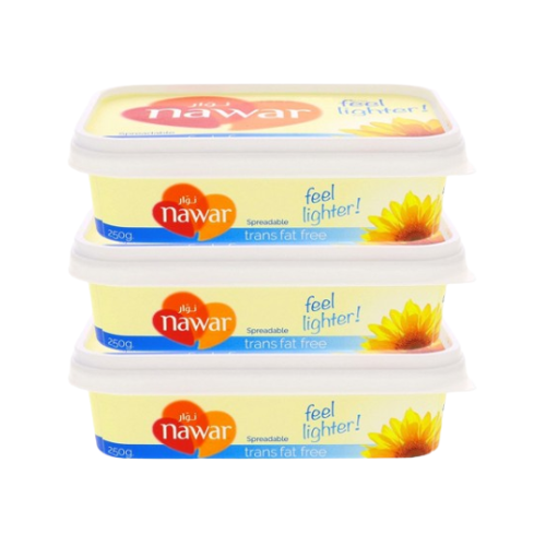 Nawar Spreadable Margarine Transfat Free 250 G * 3 Pcs