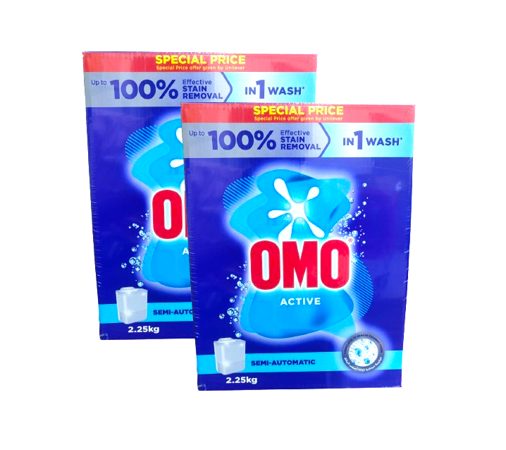 Omo Semi Automatic 2.250 Kg * 2 Pcs Special Offer