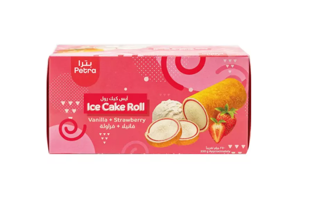 Petra Strawberry Vanilla Ice Cake Roll 250 g