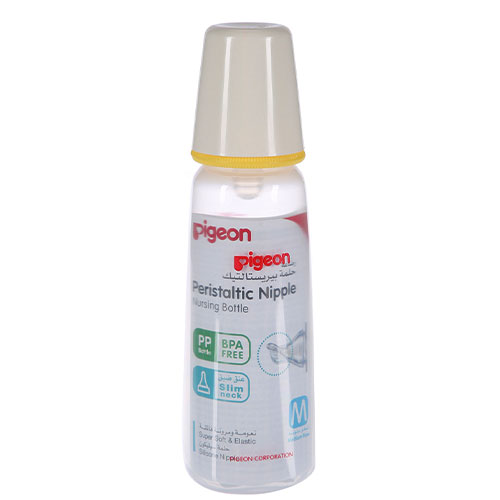 Pigeon Plastic Feeding Bottle 240 ml (White Cap)