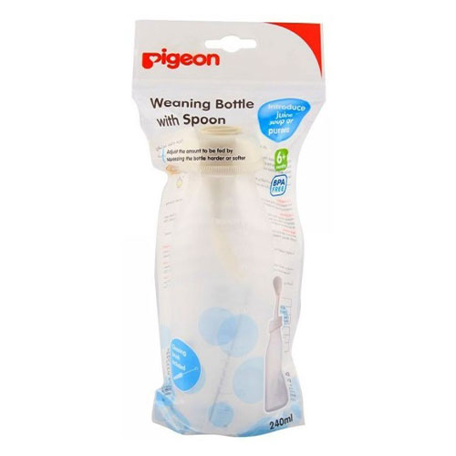 Pigeon Weaning Bottle With Spoon 240 ml +6 Months