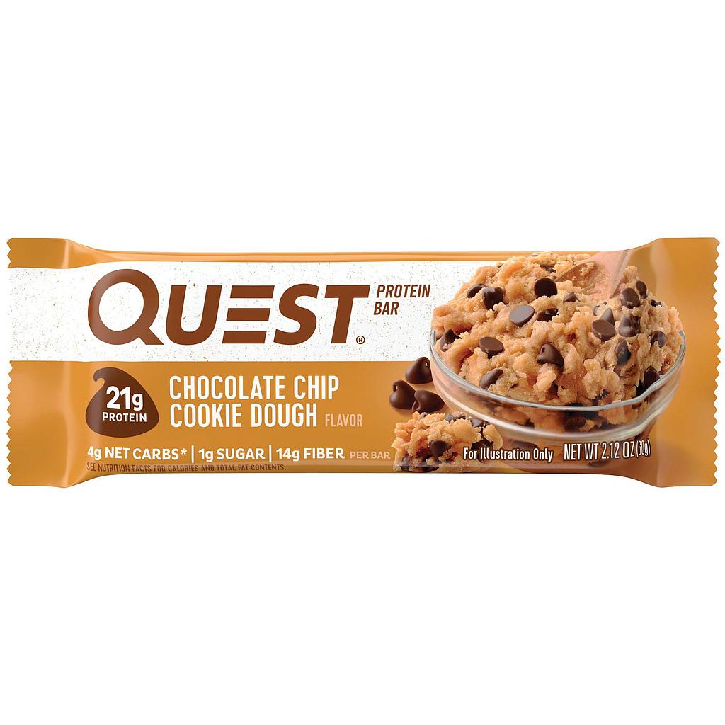 Quest Chocolate Chip Cookie Dough Flavored Protein Bar, 60g