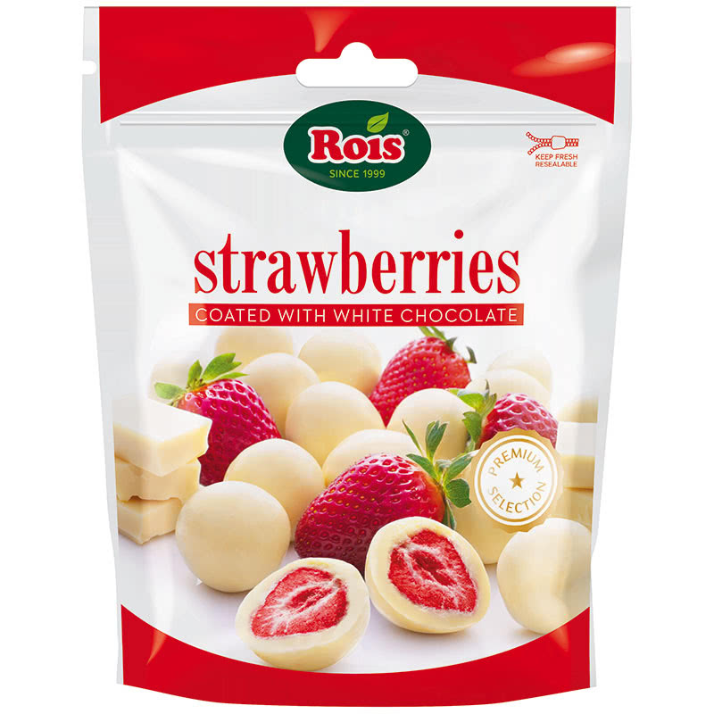 Rois Strawberry Covered With White Chocolate 100Gm