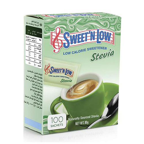 Sweet'N Low Stevia 100 Sachets, 80g