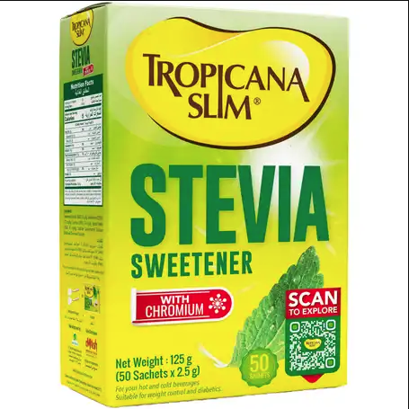 Tropicana Sweetener Slim Stevia, 50 Sachets