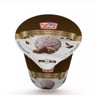 Kdcow Vanilla Chocolate Ice Cream (Cup) 100 Ml.