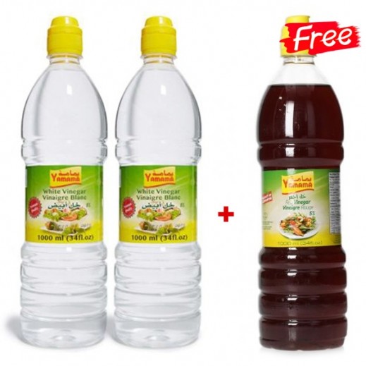 Yamama White Vinegar 1 Ltr x 2 Pcs + Red Vinegar 1 Ltr