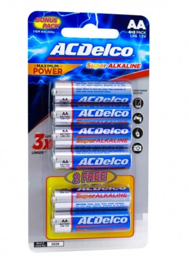 ACDelco Alkaline AA 6 Battery 4 + 2 pcs