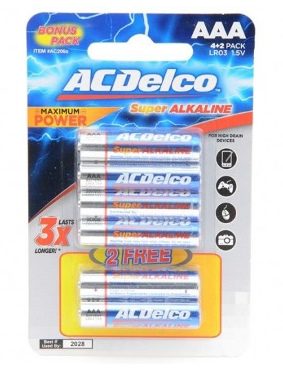 ACDelco Alkaline Aaa6 Battery 6 pcs