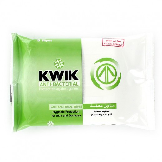 Kwik Care Antibacterial Wipes 15 Pcs