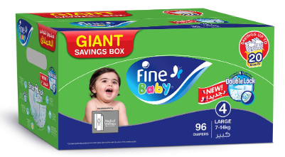 Fine Baby Diaper Green Size 4 Large Box 96 pcs