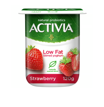 Activia Stirred Yoghurt Low Fat Strawberry 120G