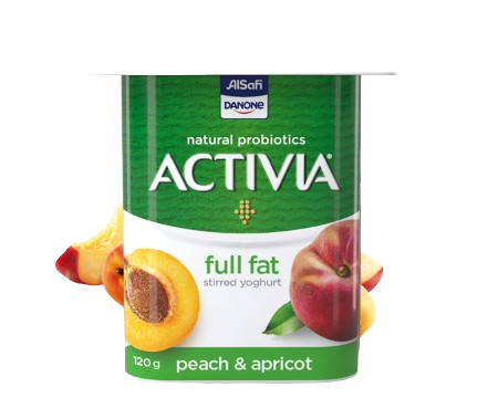 Activia Fruit Yogurt Peach Apricot Full Fat 120G