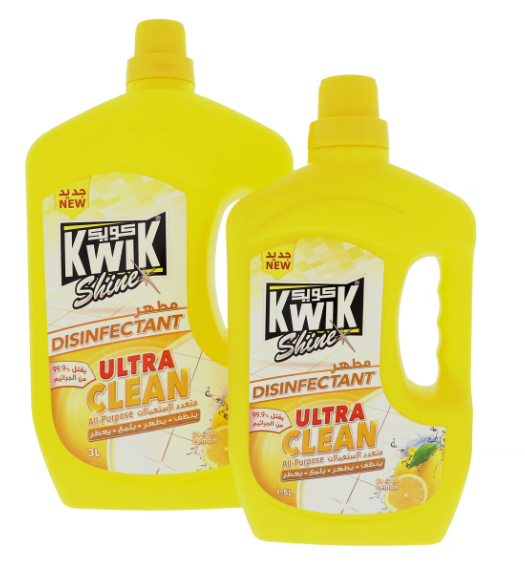 Kwik - Disinfectant Ultra Lemon 3 Liter + 1.5 Liter Free