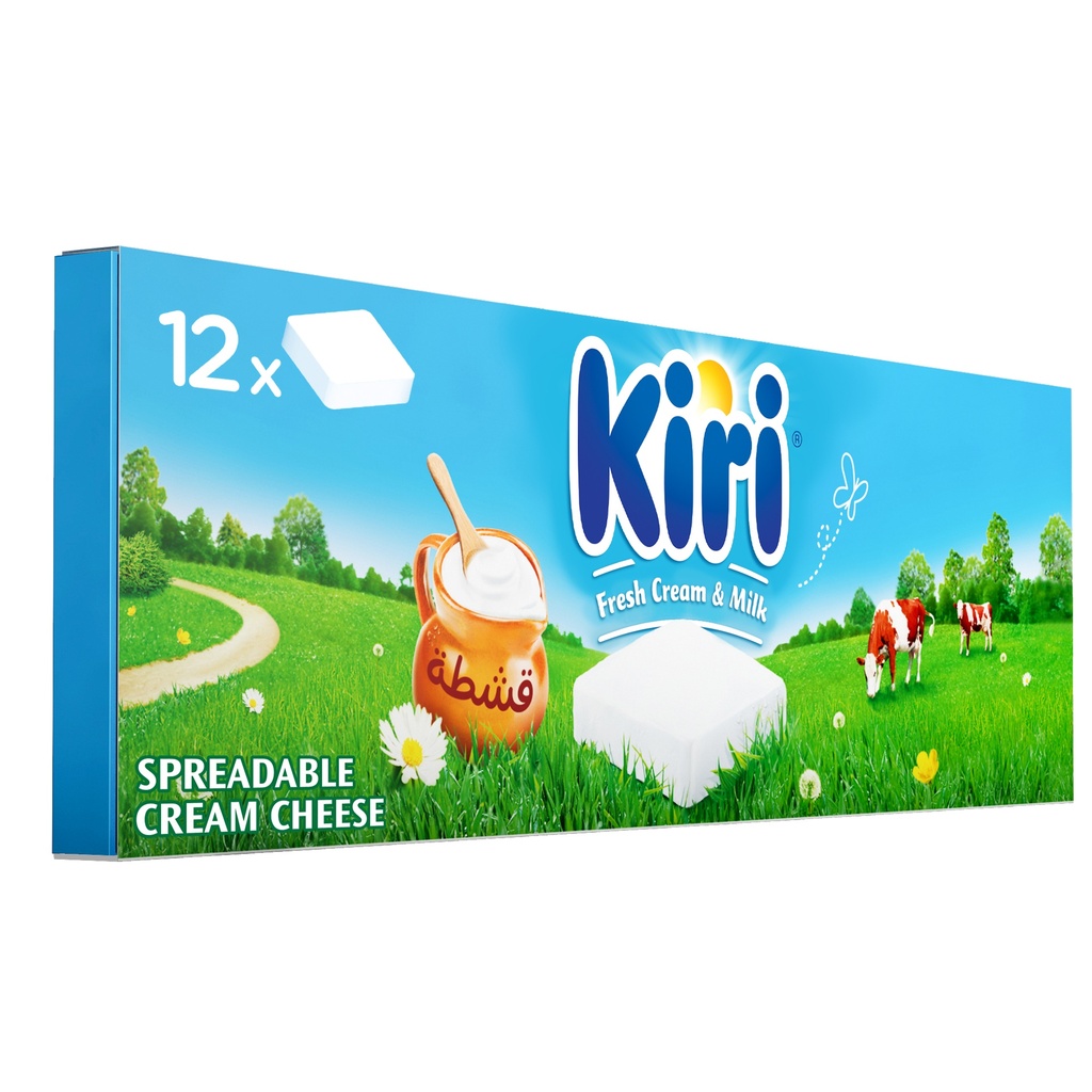 Kiri Square Spreadable Cream Cheese, 12 Portions, 216g