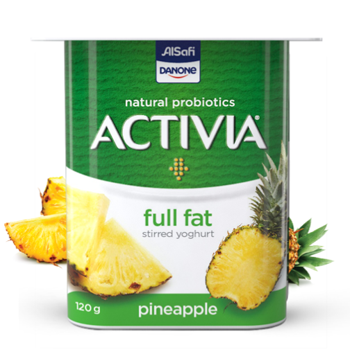 Activia Fruit Yogurt Pineapple Full Fat 120G