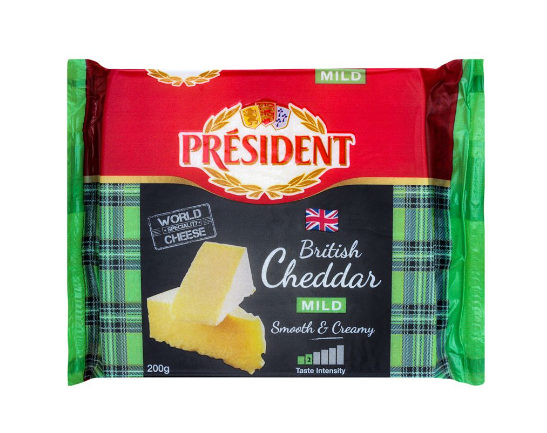 President British Cheddar Cheese Mild 200 g