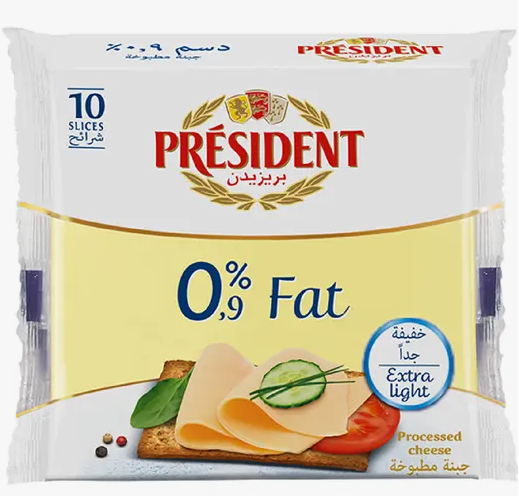 Président Slice Cheese 0% Fat, 10 Slices