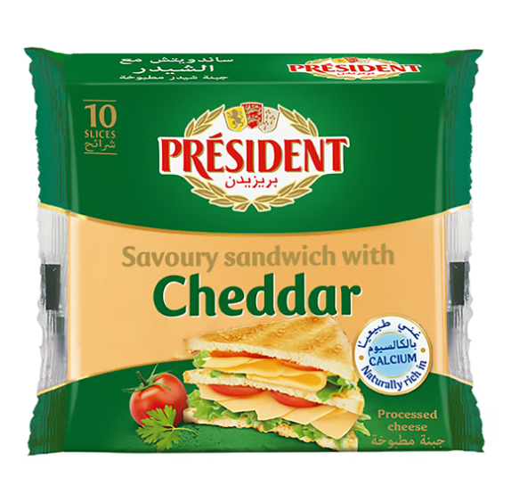 President Savoury Sandwich Cheddar Cheese Slice 200g