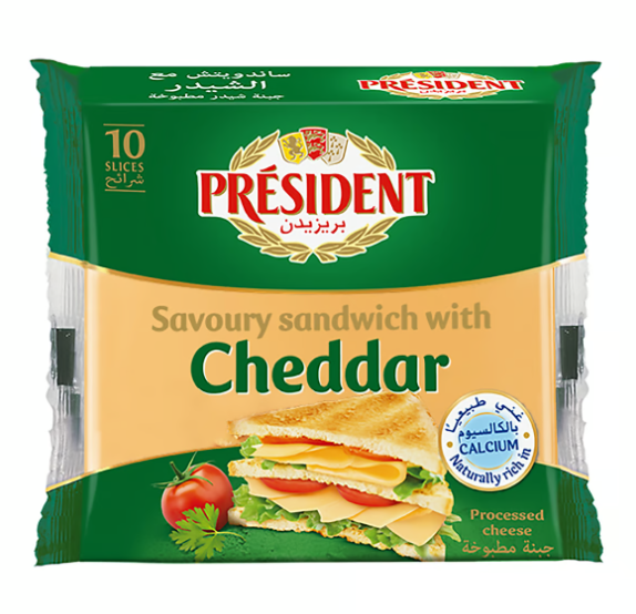 President Savoury Sandwich Cheddar Cheese Slice, 200g