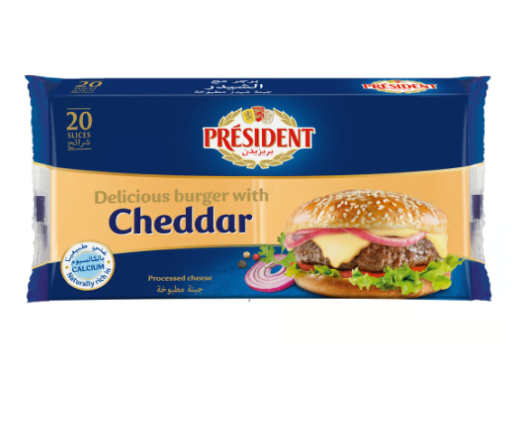 President Slices Burger Cheddar Cheese 400 gr