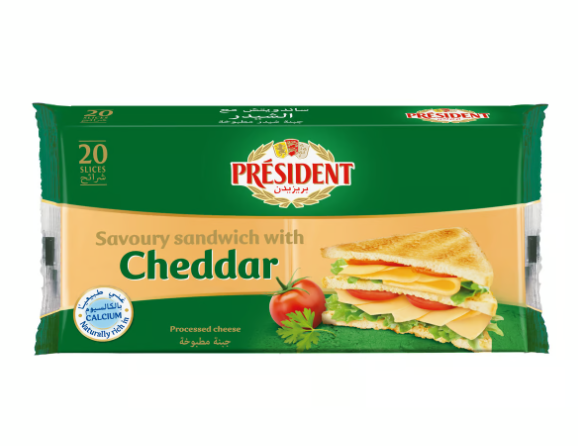 President 20 Slices Cheese ( Sandwich W Cheddar) 400 G